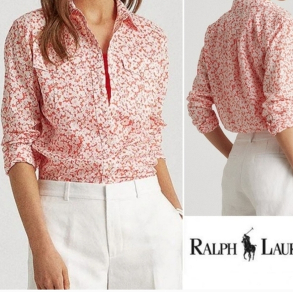Lauren Ralph Lauren Tops - Lauren Ralph Lauren Floral Button Down Shirt Size Medium